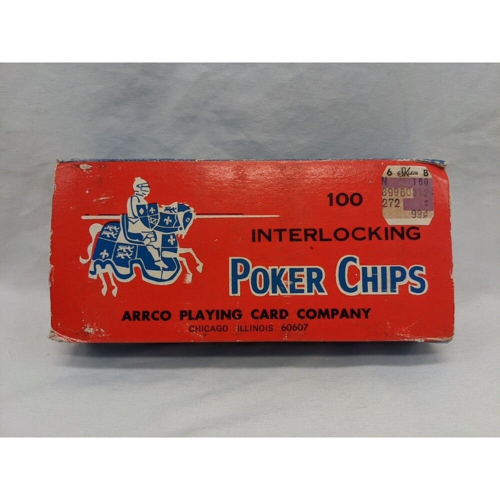 100 Vintage Arrco Interlocking Red White Blue Playing Card Poker Chips